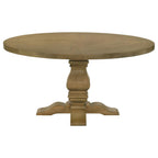 Florence French Country Rustic Honey Finish Solid Pine Round Pedestal Dining Table – 180200