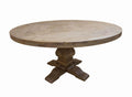 Coaster 180200 Florence vintage 18th century style rustic smoke finish wood trestle base round dining table