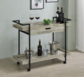 Coaster 181005 Ventura 2 tier grey driftwood finish tea / bar serving cart with casters