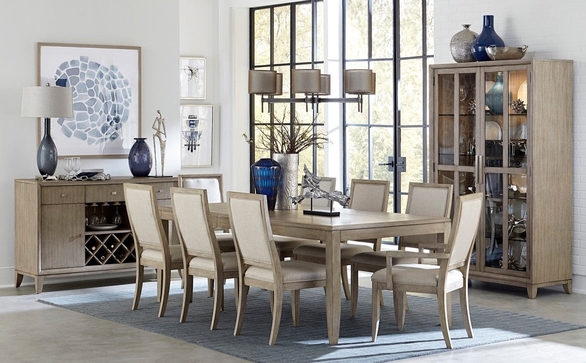 Homelegance 1820-86 7 pc Darby home co Mckewen light gray oak finish wood dining table set