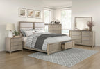 Homelegance 1820N-4PC 4 pc Mckewen light grey finish wood mid century modern style queen bedroom set