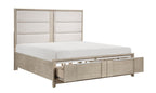 Homelegance 1820N-4PC 4 pc Mckewen light grey finish wood mid century modern style queen bedroom set