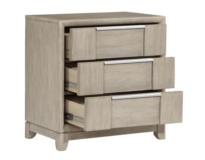 Homelegance 1820N-4PC 4 pc Mckewen light grey finish wood mid century modern style queen bedroom set