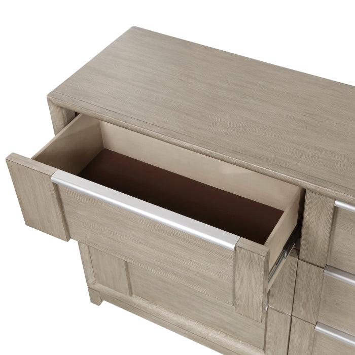 Homelegance 1820N-4PC 4 pc Mckewen light grey finish wood mid century modern style queen bedroom set