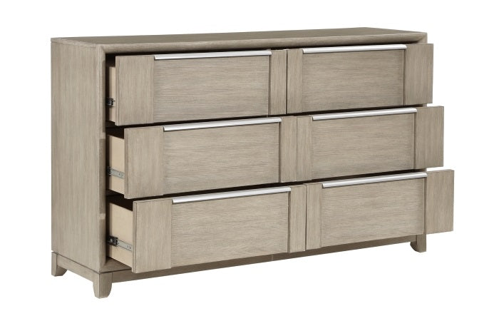 Homelegance 1820N-4PC 4 pc Mckewen light grey finish wood mid century modern style queen bedroom set
