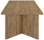 Coaster 183020-S7 7 pc Jamestown mango finish wood dining table set geometric base tufted back chairs