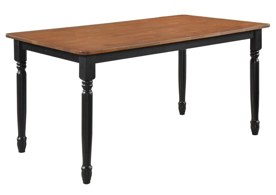 Coaster 183041-S7 7 pc Hollyoak walnut and black finish wood two tone farmhouse style dining table set