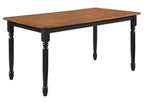 Coaster 183041-S7 7 pc Hollyoak walnut and black finish wood two tone farmhouse style dining table set
