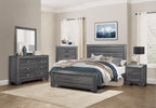 Homelegance 1904GY-4PC 4 pc Beechnut embossed grey finish wood paneled headboard queen bedroom set