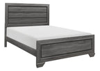 Homelegance 1904GY-4PC 4 pc Beechnut embossed grey finish wood paneled headboard queen bedroom set