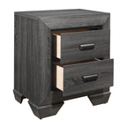Homelegance 1904GY-4PC 4 pc Beechnut embossed grey finish wood paneled headboard queen bedroom set