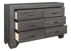 Homelegance 1904GY-4PC 4 pc Beechnut embossed grey finish wood paneled headboard queen bedroom set