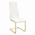 Coaster 190512 Set of 4 Orren ellis gold metal base white leatherette dining chairs