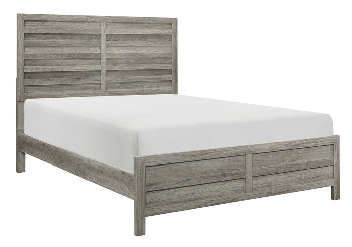 Homelegance 1910GY-4PC 4 pc Mandan weathered grey embossed finish wood queen bedroom set