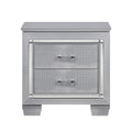 Homelegance 1916-4  Allura silver embossed alligator finish wood bedroom nightstand bed side table
