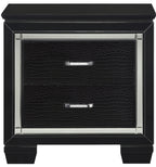 Homelegance 1916BK-4PC 4 pc allura black embossed alligator finish wood bedroom set with led trim