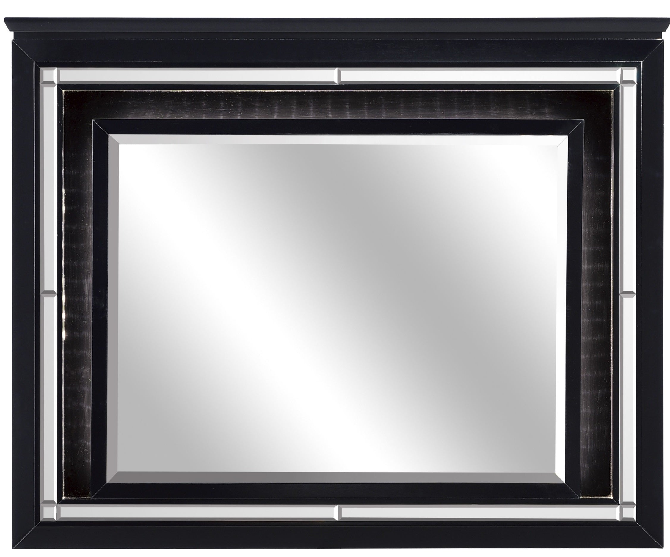 Homelegance 1916BK-4PC 4 pc allura black embossed alligator finish wood bedroom set with led trim