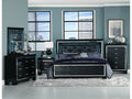 Homelegance 1916BK-4PC 4 pc allura black embossed alligator finish wood bedroom set with led trim