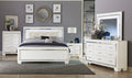 Homelegance 1916W-4PC 4 pc allura white embossed alligator finish wood bedroom set with led trim