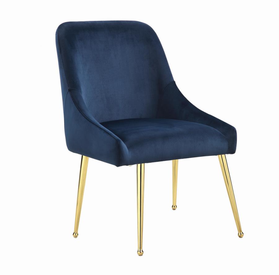 Coaster 192492 Set of 2 Red barrell studio eckert blue velvet retro modern style gold finish legs dining chairs