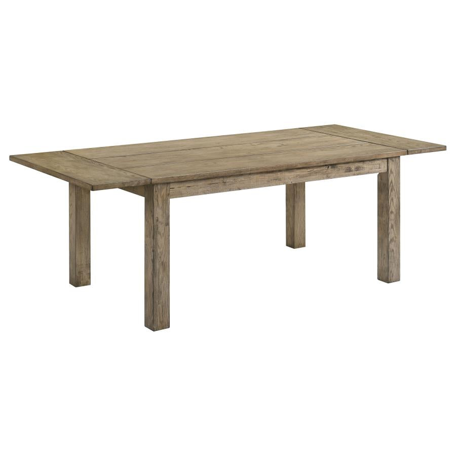 Coaster 192921-S6 6 pc Cardova vineyard oak finish wood grain look wood dining table set with bench