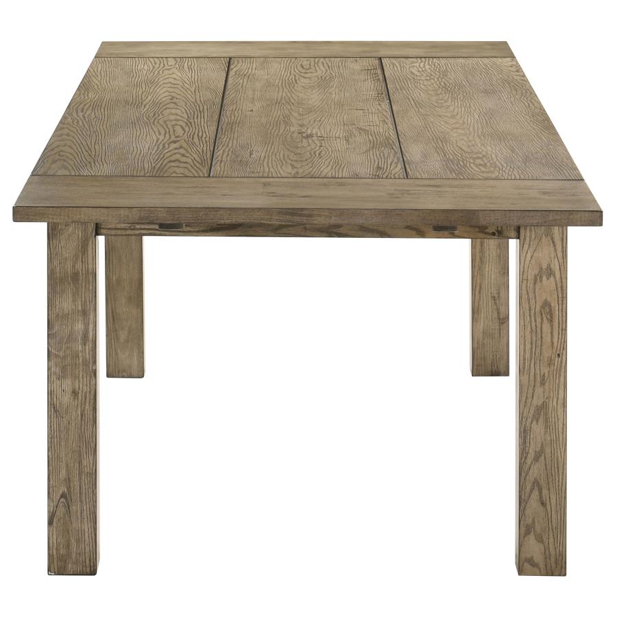 Coaster 192921-S6 6 pc Cardova vineyard oak finish wood grain look wood dining table set with bench