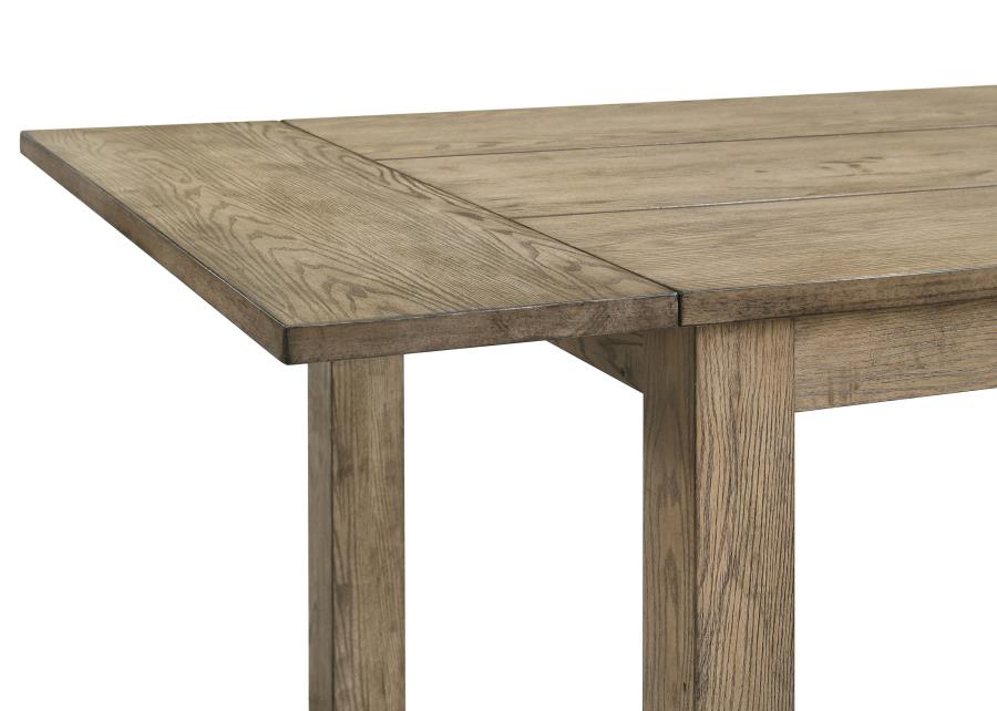 Coaster 192921-S6 6 pc Cardova vineyard oak finish wood grain look wood dining table set with bench