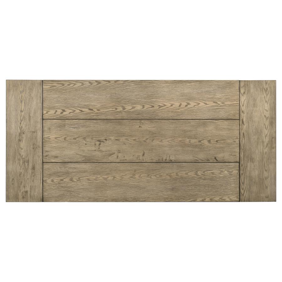 Coaster 192921-S6 6 pc Cardova vineyard oak finish wood grain look wood dining table set with bench