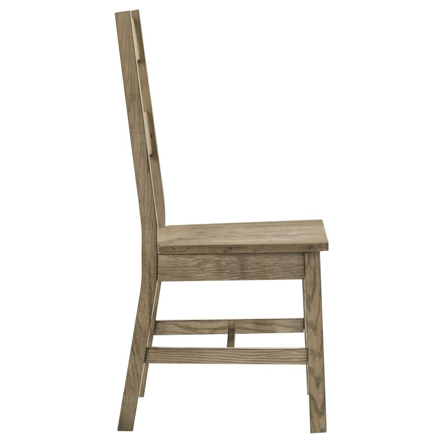 Coaster 192921-S6 6 pc Cardova vineyard oak finish wood grain look wood dining table set with bench