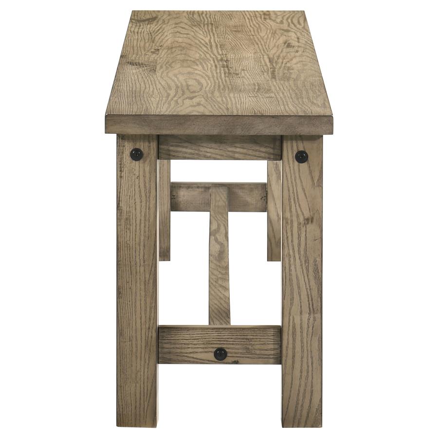 Coaster 192921-S6 6 pc Cardova vineyard oak finish wood grain look wood dining table set with bench