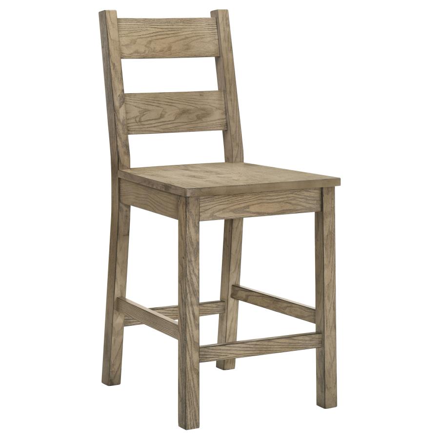 Coaster 192928-S5 5 pc Cardova vineyard oak finish wood grain look wood square counter height dining table set