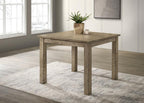 Coaster 192928-S5 5 pc Cardova vineyard oak finish wood grain look wood square counter height dining table set