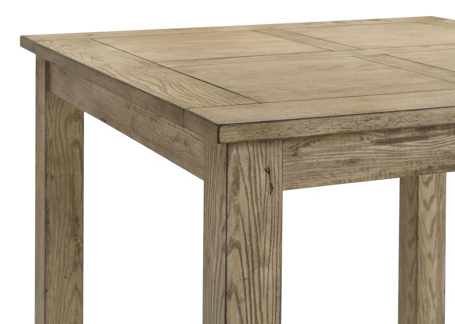 Coaster 192928-S5 5 pc Cardova vineyard oak finish wood grain look wood square counter height dining table set