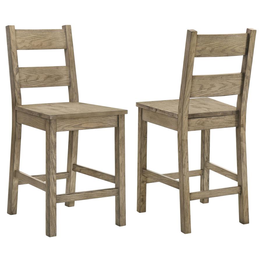 Coaster 192928-S5 5 pc Cardova vineyard oak finish wood grain look wood square counter height dining table set
