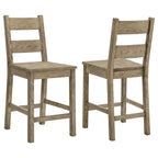 Coaster 192928-S5 5 pc Cardova vineyard oak finish wood grain look wood square counter height dining table set