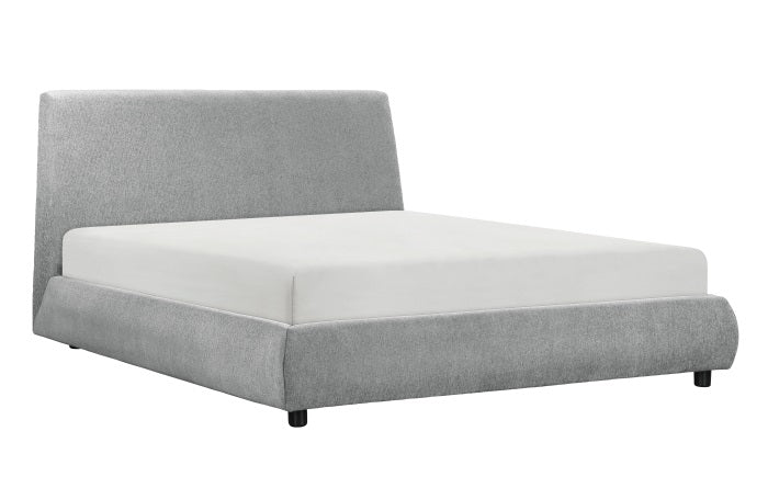Homelegance 1931-1 Alford grey chenille fabric padded low rise headboard queen bed