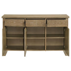 Adina Distressed Light Brown 3-Drawer 3-Door Sideboard Server – 193615