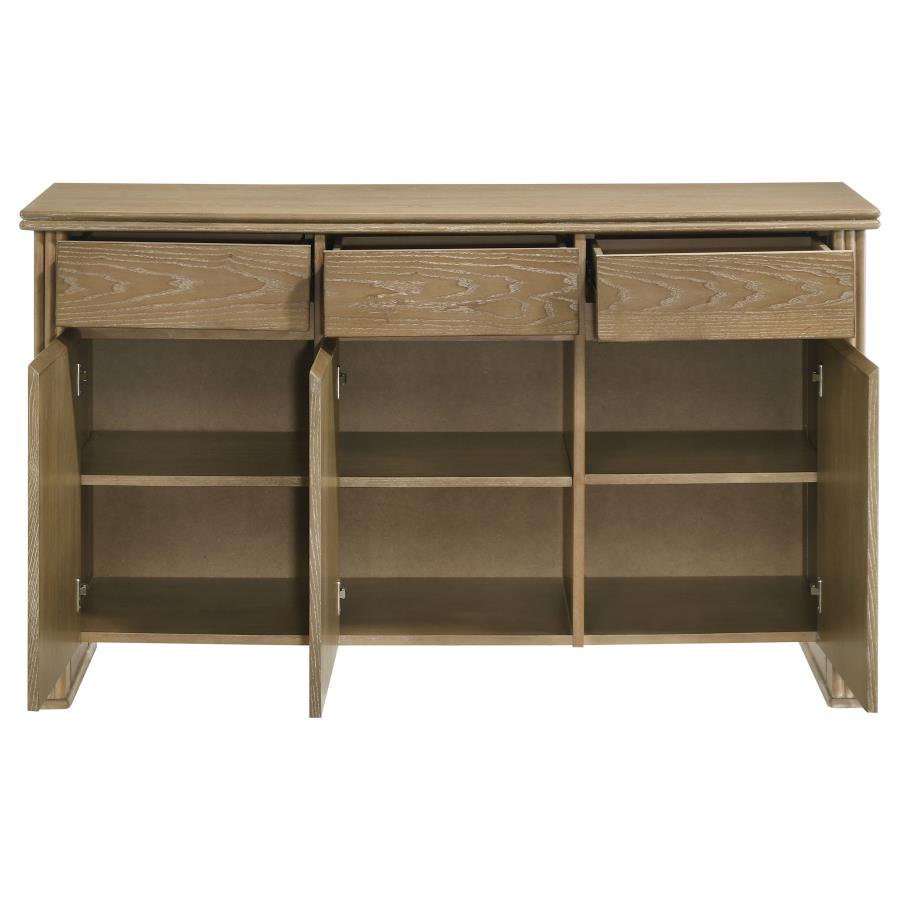 Adina Distressed Light Brown 3-Drawer 3-Door Sideboard Server – 193615