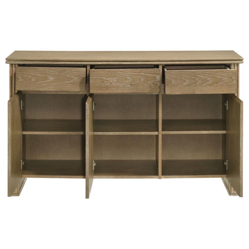 Adina Distressed Light Brown 3-Drawer 3-Door Sideboard Server – 193615