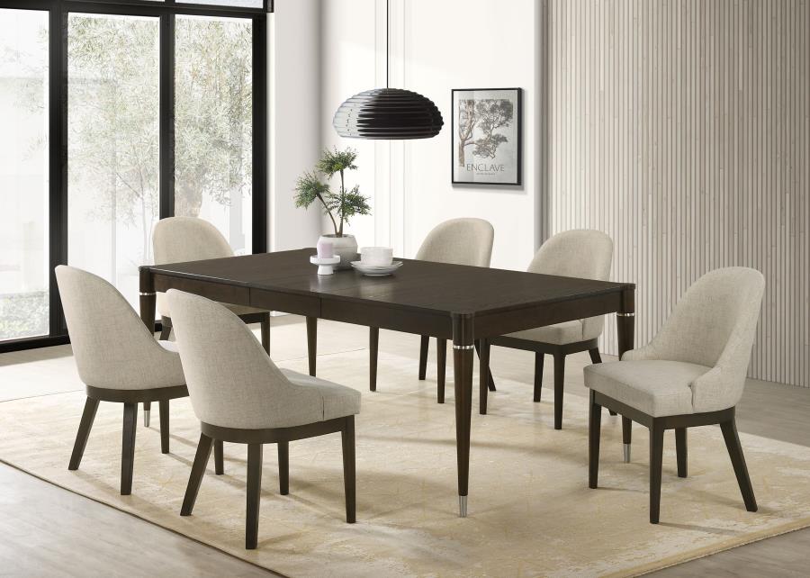 Coaster 193671-S7  7 pc Reseda ash brown finish wood with tapered legs dining table set