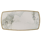 Coaster 193731-S7  7 pc Croyden weathered natural finish wood faux marble stone top modern farmhouse dining table set upholstered chairs