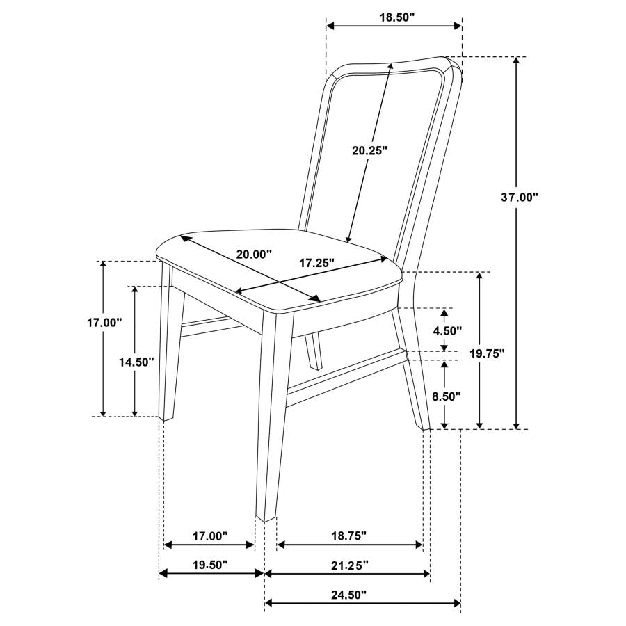 Coaster 193731-S7  7 pc Croyden weathered natural finish wood faux marble stone top modern farmhouse dining table set upholstered chairs