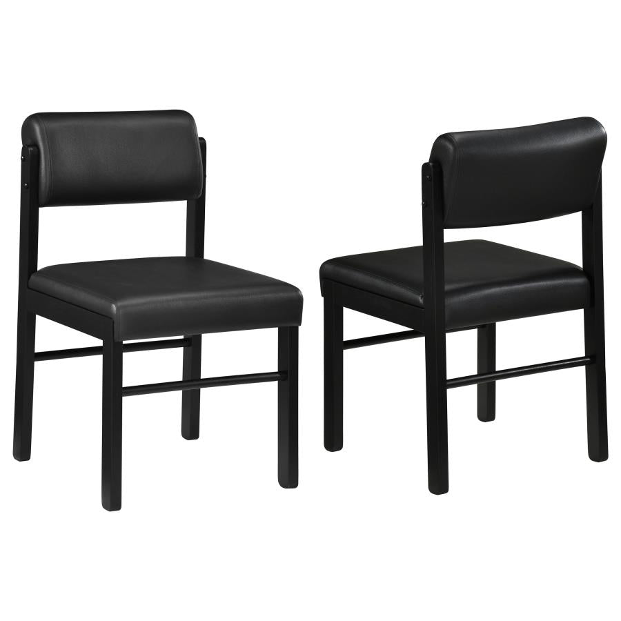Coaster Kehoe Black Faux Leather Upholstered Dining Side Chair Set of 2 – 193922BLK