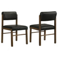Coaster Kehoe Black Faux Leather & Walnut Dining Side Chair Set of 2 – 193922WAL
