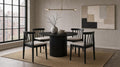 Coaster Decker 5-Piece Round Black Dining Table Set with High Spindle-Back Windsor Chairs – 193930BLK-S5A