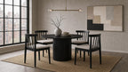 Coaster Decker 5-Piece Round Black Dining Table Set with High Spindle-Back Windsor Chairs – 193930BLK-S5A