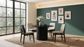 Coaster Decker 5-Piece Round Black Dining Table Set with Cream Velvet Tufted Chairs – 193930BLK-S5D