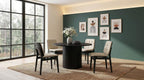 Coaster Decker 5-Piece Round Black Dining Table Set with Cream Velvet Tufted Chairs – 193930BLK-S5D