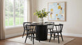Coaster Decker 5-Piece Round Black Dining Table Set with Open Windsor Spindle Chairs – 193930BLK-S5F