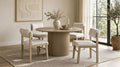 Coaster Decker 5-Piece Round Natural Dining Table Set with Upholstered Chairs – 193930NAT-S5B